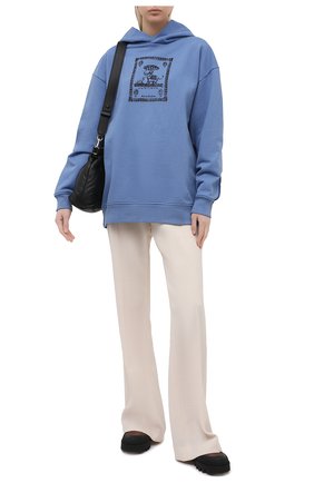 Женский хлопковое худи ACNE STUDIOS голубого цвета по цене 33650 руб., арт. AI0079 | Фото 2 Женский хлопковое худи ACNE STUDIOS голубого цвета, арт. AI0079 | Фото 2