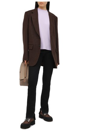 Женская хлопковая футболка ACNE STUDIOS сиреневого цвета по цене 12600 руб., арт. AL0195 | Фото 2 Женская хлопковая футболка ACNE STUDIOS сиреневого цвета, арт. AL0195 | Фото 2