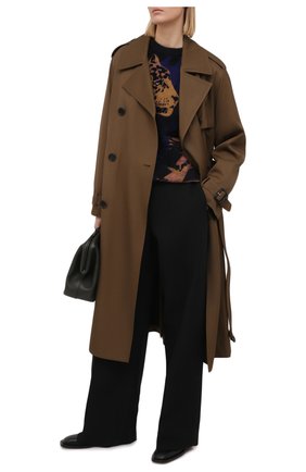 Женский тренч из вискозы SAINT LAURENT темно-коричневого цвета по цене 231500 руб., арт. 648571/Y3C14 | Фото 2 Женский тренч из вискозы SAINT LAURENT темно-коричневого цвета, арт. 648571/Y3C14 | Фото 2