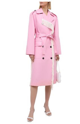 Женский хлопковый тренч MSGM светло-розового цвета по цене 84800 руб., арт. 3041MDC04Y 217105 | Фото 2 Женский хлопковый тренч MSGM светло-розового цвета, арт. 3041MDC04Y 217105 | Фото 2 (Рукава: Длинные; Длина (верхняя одежда): Длинные; Материал подклада: Вискоза; Материал внешний: Хлопок; Стили: Романтичный)
