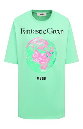 Женская хлопковая футболка MSGM зеленого цвета по цене 19450 руб., арт. 3041MDM190 217117 | Фото 1 Женская хлопковая футболка MSGM зеленого цвета, арт. 3041MDM190 217117 | Фото 1