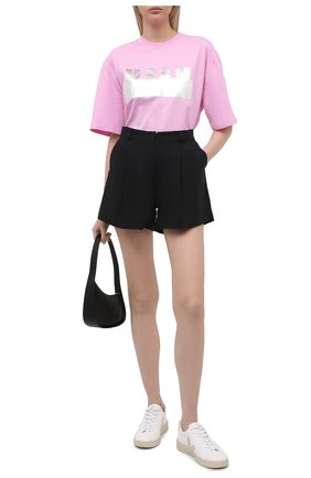 Женская хлопковая футболка MSGM светло-розового цвета по цене 10400 руб., арт. 3041MDM180 217298 | Фото 2 Женская хлопковая футболка MSGM светло-розового цвета, арт. 3041MDM180 217298 | Фото 2