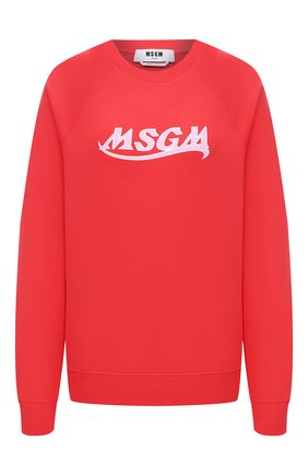 Женский хлопковый свитшот MSGM красного цвета по цене 18050 руб., арт. 3041MDM174 217299 | Фото 1 Женский хлопковый свитшот MSGM красного цвета, арт. 3041MDM174 217299 | Фото 1