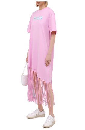 Женское хлопковое платье MSGM светло-розового цвета по цене 21050 руб., арт. 3041MDA63 217298 | Фото 2 Женское хлопковое платье MSGM светло-розового цвета, арт. 3041MDA63 217298 | Фото 2