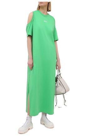 Женское хлопковое платье MSGM зеленого цвета по цене 21050 руб., арт. 3041MDA61 217298 | Фото 2 Женское хлопковое платье MSGM зеленого цвета, арт. 3041MDA61 217298 | Фото 2