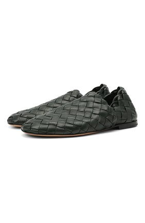 Мужские кожаные лоферы BOTTEGA VENETA темно-зеленого цвета по цене 124000 руб., арт. 620304/VBTR0 | Фото 1 Мужские кожаные лоферы BOTTEGA VENETA темно-зеленого цвета, арт. 620304/VBTR0 | Фото 1