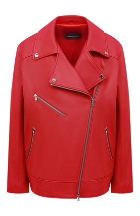 Женская кожаная куртка MASLOV красного цвета, арт. SMW101 | Фото 1 (Женское Кросс-КТ: Замша и кожа; Кросс-КТ: Куртка; Длина (верхняя одежда): Короткие; Рукава: Длинные; Стили: Кэжуэл; Материал внешний: Натуральная кожа)