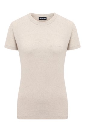 Женская футболка JACQUEMUS светло-бежевого цвета по цене 12550 руб., арт. 211JS06/215800 | Фото 1 Женская футболка JACQUEMUS светло-бежевого цвета, арт. 211JS06/215800 | Фото 1