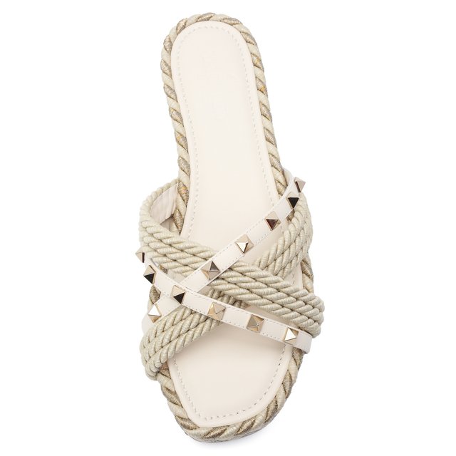 фото Кожаные шлепанцы valentino garavani rockstud torchon valentino