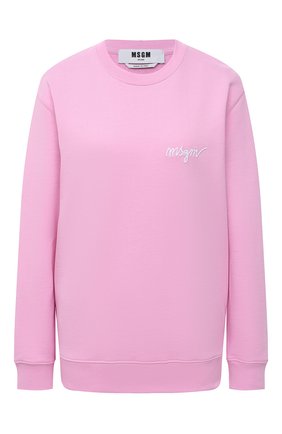 Женский хлопковый свитшот MSGM светло-розового цвета по цене 18350 руб., арт. 3041MDM107 217299 | Фото 1 Женский хлопковый свитшот MSGM светло-розового цвета, арт. 3041MDM107 217299 | Фото 1