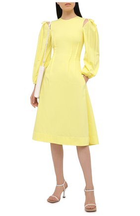 Женское хлопковое платье MSGM желтого цвета по цене 53100 руб., арт. 3041MDA25 217109 | Фото 2 Женское хлопковое платье MSGM желтого цвета, арт. 3041MDA25 217109 | Фото 2
