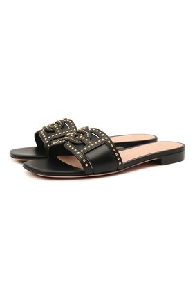 Женские кожаные шлепанцы peoni BALLY черного цвета по цене 37900 руб., арт. PE0NI FLAT-STUDS/00 | Фото 1 Женские кожаные шлепанцы peoni BALLY черного цвета, арт. PE0NI FLAT-STUDS/00 | Фото 1