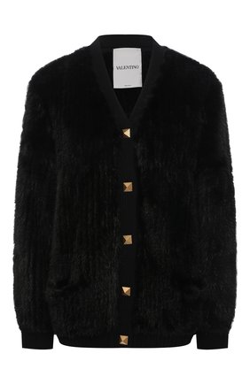 Женский кардиган из меха норки VALENTINO черного цвета по цене 1265000 руб., арт. VF3FBM80TDK | Фото 1 Женский кардиган из меха норки VALENTINO черного цвета, арт. VF3FBM80TDK | Фото 1