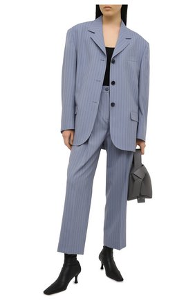 Женские шерстяные брюки ACNE STUDIOS голубого цвета по цене 39950 руб., арт. AK0363 | Фото 2 Женские шерстяные брюки ACNE STUDIOS голубого цвета, арт. AK0363 | Фото 2