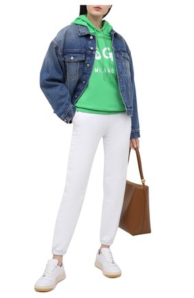 Женские хлопковые джоггеры MSGM белого цвета по цене 23800 руб., арт. 3041MDP64 217299 | Фото 2 Женские хлопковые джоггеры MSGM белого цвета, арт. 3041MDP64 217299 | Фото 2
