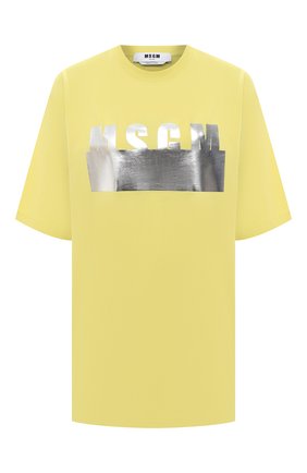 Женская хлопковая футболка MSGM желтого цвета по цене 10400 руб., арт. 3041MDM180 217298 | Фото 1 Женская хлопковая футболка MSGM желтого цвета, арт. 3041MDM180 217298 | Фото 1