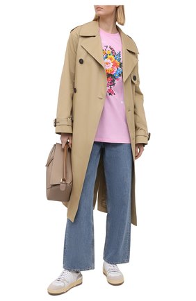 Женская хлопковая футболка MSGM светло-розового цвета по цене 15600 руб., арт. 3041MDM161 217298 | Фото 2 Женская хлопковая футболка MSGM светло-розового цвета, арт. 3041MDM161 217298 | Фото 2