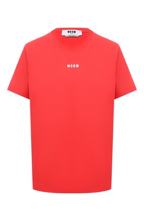 Женская хлопковая футболка MSGM красного цвета по цене 9300 руб., арт. 3041MDM100 217298 | Фото 1 Женская хлопковая футболка MSGM красного цвета, арт. 3041MDM100 217298 | Фото 1