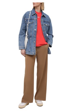 Женская хлопковая футболка MSGM красного цвета по цене 9300 руб., арт. 3041MDM100 217298 | Фото 2 Женская хлопковая футболка MSGM красного цвета, арт. 3041MDM100 217298 | Фото 2