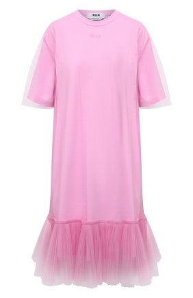Женское хлопковое платье MSGM светло-розового цвета по цене 34200 руб., арт. 3041MDA66 217298 | Фото 1 Женское хлопковое платье MSGM светло-розового цвета, арт. 3041MDA66 217298 | Фото 1