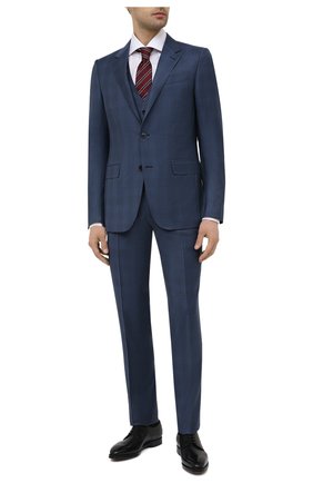 Мужской шерстяной костюм-тройка ERMENEGILDO ZEGNA синего цвета по цене 292500 руб., арт. 922582/321225 | Фото 1 Мужской шерстяной костюм-тройка ERMENEGILDO ZEGNA синего цвета, арт. 922582/321225 | Фото 1 (Стили: Классический; Материал подклада: Купро; Материал внешний: Шерсть; Костюмы М: Костюм-тройка, Однобортный; Рукава: Длинные)