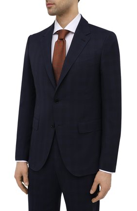 Мужской шерстяной костюм ERMENEGILDO ZEGNA темно-синего цвета по цене 259000 руб., арт. 922599/20PWKL | Фото 2 Мужской шерстяной костюм ERMENEGILDO ZEGNA темно-синего цвета, арт. 922599/20PWKL | Фото 2 (Костюмы М: Однобортный; Стили: Классический; Материал внешний: Шерсть; Рукава: Длинные; Материал подклада: Купро)