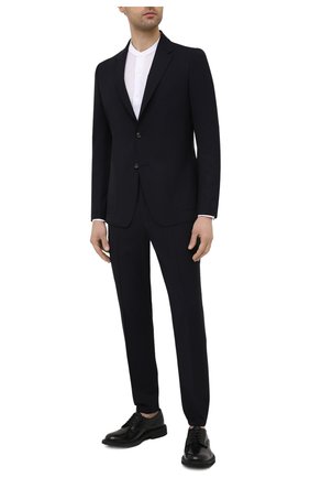 Мужской шерстяной костюм Z ZEGNA темно-синего цвета по цене 143000 руб., арт. 922880/2X7YGW | Фото 1 Мужской шерстяной костюм Z ZEGNA темно-синего цвета, арт. 922880/2X7YGW | Фото 1 (Рукава: Длинные; Костюмы М: Однобортный; Стили: Кэжуэл; Материал внешний: Шерсть)