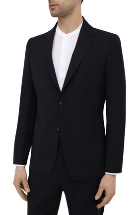 Мужской шерстяной костюм Z ZEGNA темно-синего цвета по цене 143000 руб., арт. 922880/2X7YGW | Фото 2 Мужской шерстяной костюм Z ZEGNA темно-синего цвета, арт. 922880/2X7YGW | Фото 2 (Рукава: Длинные; Костюмы М: Однобортный; Стили: Кэжуэл; Материал внешний: Шерсть)