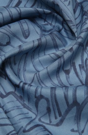 Мужской платок из хлопка и шелка ERMENEGILDO ZEGNA темно-синего цвета, арт. Z9J28/37A | Фото 2 (Материал: Текстиль, Хлопок)