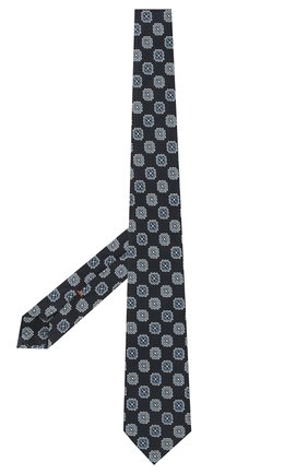 Мужской шелковый галстук ZEGNA COUTURE темно-синего цвета, арт. Z9C01/15C | Фото 2 (Материал: Текстиль, Шелк; Принт: С принтом)