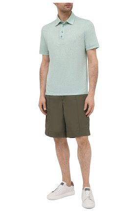 Мужское льняное поло ERMENEGILDO ZEGNA салатового цвета по цене 33050 руб., арт. UU564/723 | Фото 2 Мужское льняное поло ERMENEGILDO ZEGNA салатового цвета, арт. UU564/723 | Фото 2