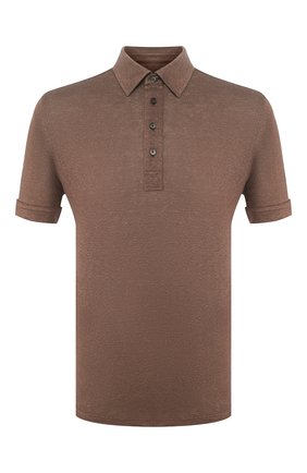 Мужское льняное поло ERMENEGILDO ZEGNA коричневого цвета по цене 39350 руб., арт. UU564/723 | Фото 1 Мужское льняное поло ERMENEGILDO ZEGNA коричневого цвета, арт. UU564/723 | Фото 1 (Длина (для топов): Стандартные; Материал внешний: Лен; Застежка: Пуговицы; Рукава: Короткие; Кросс-КТ: Трикотаж; Стили: Кэжуэл; Региональные ограничения белый список (Axapta Mercury): RU)