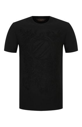 Мужская хлопковая футболка ZEGNA COUTURE черного цвета по цене 47050 руб., арт. CWCJ12/9WJ10 | Фото 1 Мужская хлопковая футболка ZEGNA COUTURE черного цвета, арт. CWCJ12/9WJ10 | Фото 1 (Длина (для топов): Стандартные; Стили: Кэжуэл; Принт: Без принта; Материал внешний: Хлопок; Рукава: Короткие)