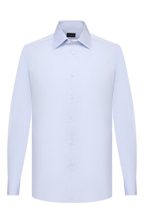 Мужская хлопковая сорочка ERMENEGILDO ZEGNA голубого цвета по цене 29950 руб., арт. 904002/9MS0PA | Фото 1 Мужская хлопковая сорочка ERMENEGILDO ZEGNA голубого цвета, арт. 904002/9MS0PA | Фото 1 (Длина (для топов): Стандартные; Случай: Формальный; Рубашки М: Slim Fit; Стили: Классический; Манжеты: На пуговицах; Материал внешний: Хлопок; Принт: Однотонные; Воротник: Кент; Рукава: Длинные; Региональные ограничения белый список (Axapta Mercury): RU)