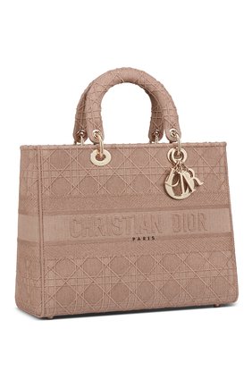 Женская сумка lady d-lite DIOR бежевого цвета по цене 390000 руб., арт. M0566OWZAM912 | Фото 2 Женская сумка lady d-lite DIOR бежевого цвета, арт. M0566OWZAM912 | Фото 2