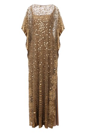 Женское платье VALENTINO золотого цвета по цене 3720000 руб., арт. VB0VDBW51ED | Фото 1 Женское платье VALENTINO золотого цвета, арт. VB0VDBW51ED | Фото 1