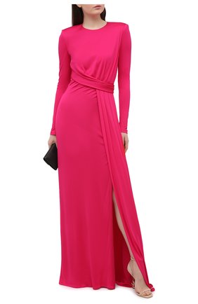 Женское платье из вискозы ALEXANDER MCQUEEN фуксия цвета по цене 285000 руб., арт. 645893/QLAA0 | Фото 2 Женское платье из вискозы ALEXANDER MCQUEEN фуксия цвета, арт. 645893/QLAA0 | Фото 2 (Женское Кросс-КТ: Платье-одежда; Материал подклада: Синтетический материал; Материал внешний: Вискоза; Стили: Гламурный; Случай: Вечерний; Длина Ж (юбки, платья, шорты): Макси, Миди; Рукава: Длинные)