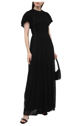 Женское шелковое платье CHLOÉ черного цвета по цене 367000 руб., арт. CHC21SR001006 | Фото 2 Женское шелковое платье CHLOÉ черного цвета, арт. CHC21SR001006 | Фото 2