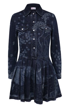 Женское джинсовое платье REDVALENTINO темно-синего цвета по цене 72850 руб., арт. VR3DA00U/5P0 | Фото 1 Женское джинсовое платье REDVALENTINO темно-синего цвета, арт. VR3DA00U/5P0 | Фото 1