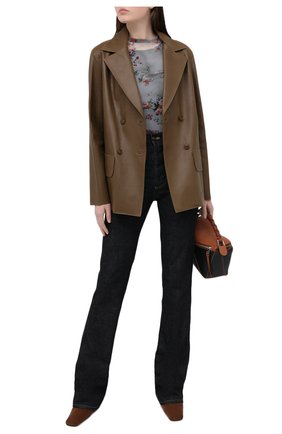 Женский топ MSGM серого цвета по цене 19450 руб., арт. 3041MDM20 217155 | Фото 2 Женский топ MSGM серого цвета, арт. 3041MDM20 217155 | Фото 2