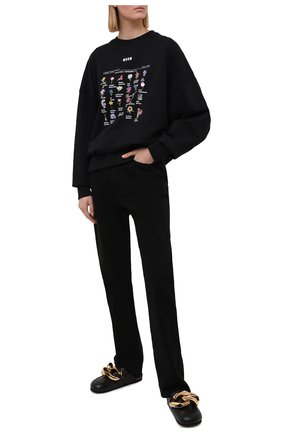 Женский хлопковый свитшот MSGM черного цвета по цене 29950 руб., арт. 3041MDM91 217299 | Фото 2 Женский хлопковый свитшот MSGM черного цвета, арт. 3041MDM91 217299 | Фото 2