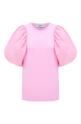 Женская хлопковая футболка MSGM светло-розового цвета по цене 21050 руб., арт. 3041MDM75 217298 | Фото 1 Женская хлопковая футболка MSGM светло-розового цвета, арт. 3041MDM75 217298 | Фото 1