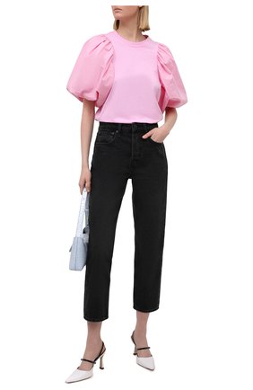 Женская хлопковая футболка MSGM светло-розового цвета по цене 21050 руб., арт. 3041MDM75 217298 | Фото 2 Женская хлопковая футболка MSGM светло-розового цвета, арт. 3041MDM75 217298 | Фото 2