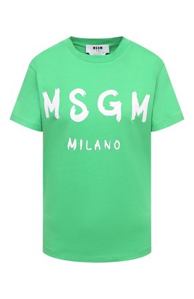 Женская хлопковая футболка MSGM зеленого цвета по цене 9300 руб., арт. 3041MDM60 217298 | Фото 1 Женская хлопковая футболка MSGM зеленого цвета, арт. 3041MDM60 217298 | Фото 1