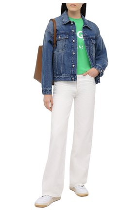 Женская хлопковая футболка MSGM зеленого цвета по цене 9300 руб., арт. 3041MDM60 217298 | Фото 2 Женская хлопковая футболка MSGM зеленого цвета, арт. 3041MDM60 217298 | Фото 2