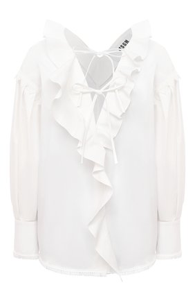 Женская хлопковая блузка MSGM белого цвета по цене 36950 руб., арт. 3041MDM17 217104 | Фото 1 Женская хлопковая блузка MSGM белого цвета, арт. 3041MDM17 217104 | Фото 1