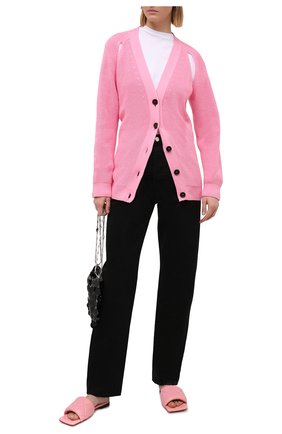 Женский хлопковый кардиган MSGM светло-розового цвета по цене 41850 руб., арт. 3041MDM121 217291 | Фото 2 Женский хлопковый кардиган MSGM светло-розового цвета, арт. 3041MDM121 217291 | Фото 2