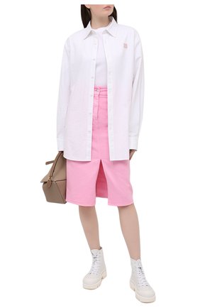 Женская джинсовая юбка MSGM светло-розового цвета по цене 23800 руб., арт. 3041MDD42T 217279 | Фото 2 Женская джинсовая юбка MSGM светло-розового цвета, арт. 3041MDD42T 217279 | Фото 2