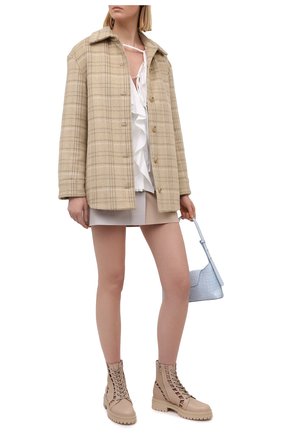 Женская хлопковая юбка MSGM бежевого цвета по цене 24900 руб., арт. 3041MDD11Y 217105 | Фото 2 Женская хлопковая юбка MSGM бежевого цвета, арт. 3041MDD11Y 217105 | Фото 2