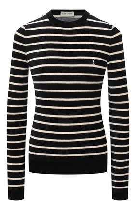 Женский пуловер из вискозы SAINT LAURENT черно-белого цвета по цене 52000 руб., арт. 634758/YBUC2 | Фото 1 Женский пуловер из вискозы SAINT LAURENT черно-белого цвета, арт. 634758/YBUC2 | Фото 1
